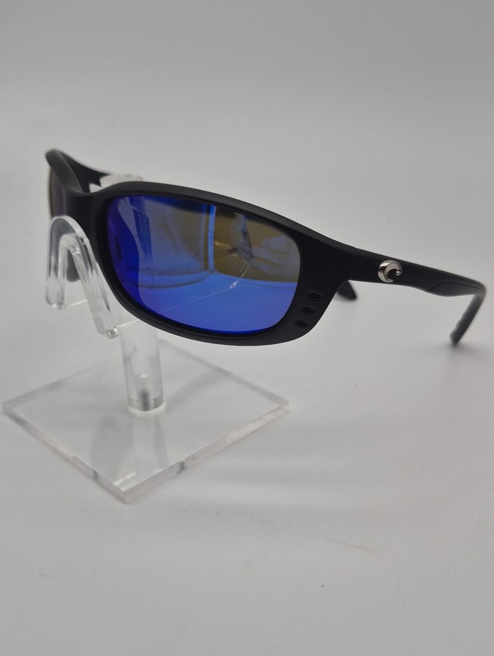 Costa Del Mar "Brine" Sunglasses Black Frames with Blue Mirrored Lenses